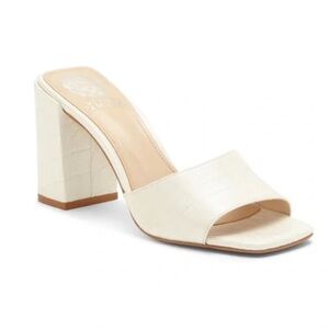 Vince Camuto Cream Daisana Mules with Block Heel